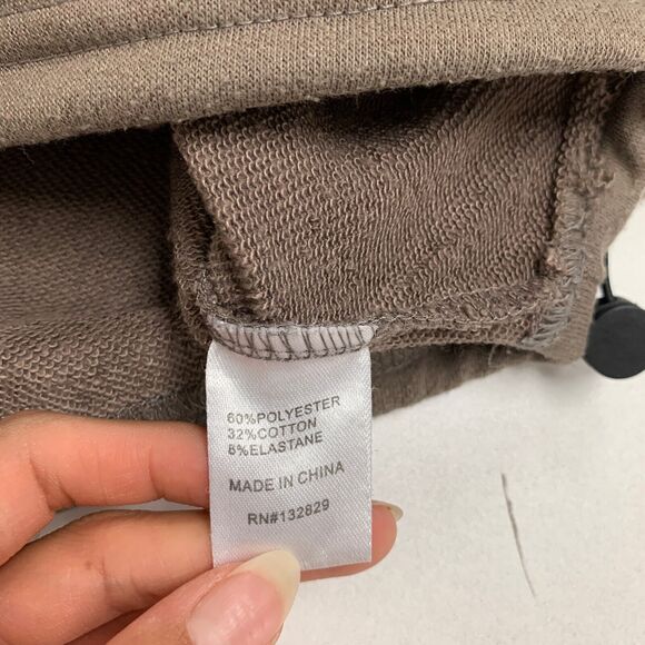 Superdown Top Womens XS Extra Small Taupe Drop Shoulder Cropped Boxy Bungee Hem - Picture 10 of 12